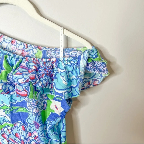 Lilly Pulitzer Worth Blue May Flowers Wynne Top - Picture 5 of 8